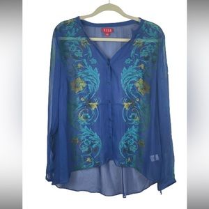 Women’s Medium Elle sheer flowered blouse